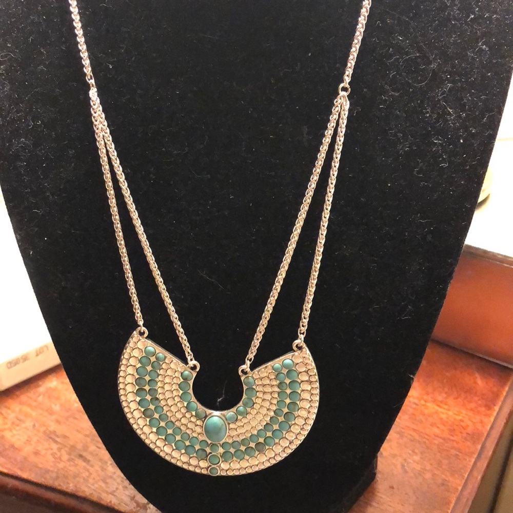 lucky brand necklace. Silver & turquoise NWT